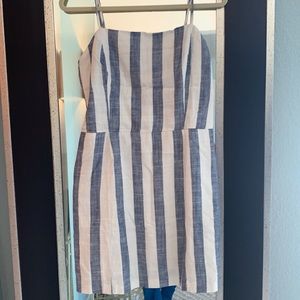 Junior size large mini blue and white stripe summer dress